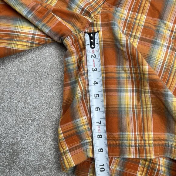 Columbia Shorts 36 Mens Orange Indian Madras Plaid Chino Flat Front Modern Fit - Picture 4 of 7
